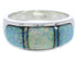 Opal Inlay Genuine Sterling Silver Ring Size 6-3/4 EX50605